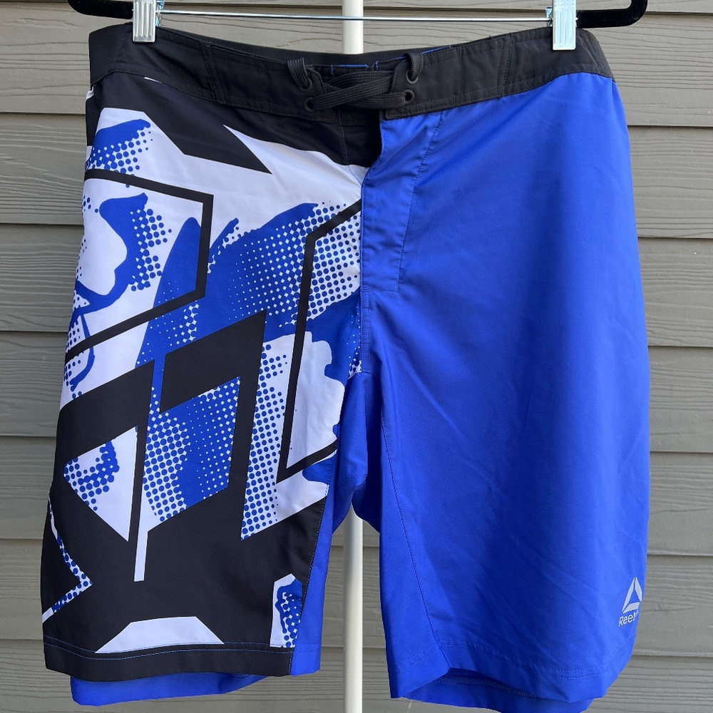 Reebok Speedwick Training Shorts Men’s Large Blue Black Graphic